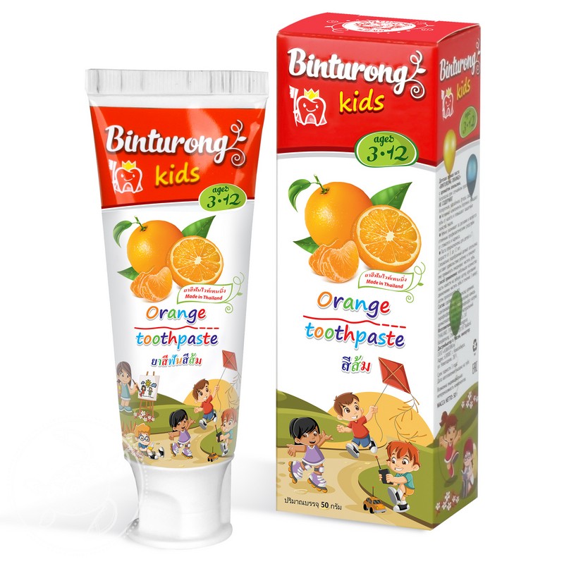 Детская зубная паста «Binturong orange» с ароматом апельсина Children's toothpaste with orange flavor Binturong Детские зубные пасты